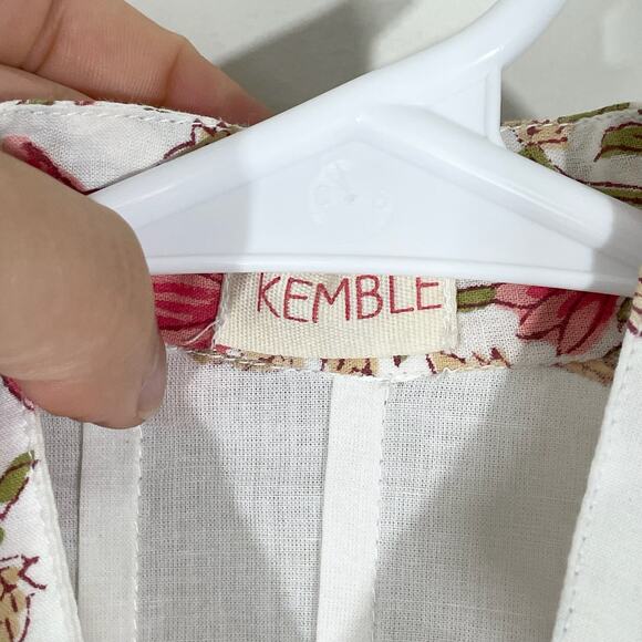 Kemble Palm Beach Button Up Kurta Tunic Womens Size XS Pink Floral - Picture 3 of 6